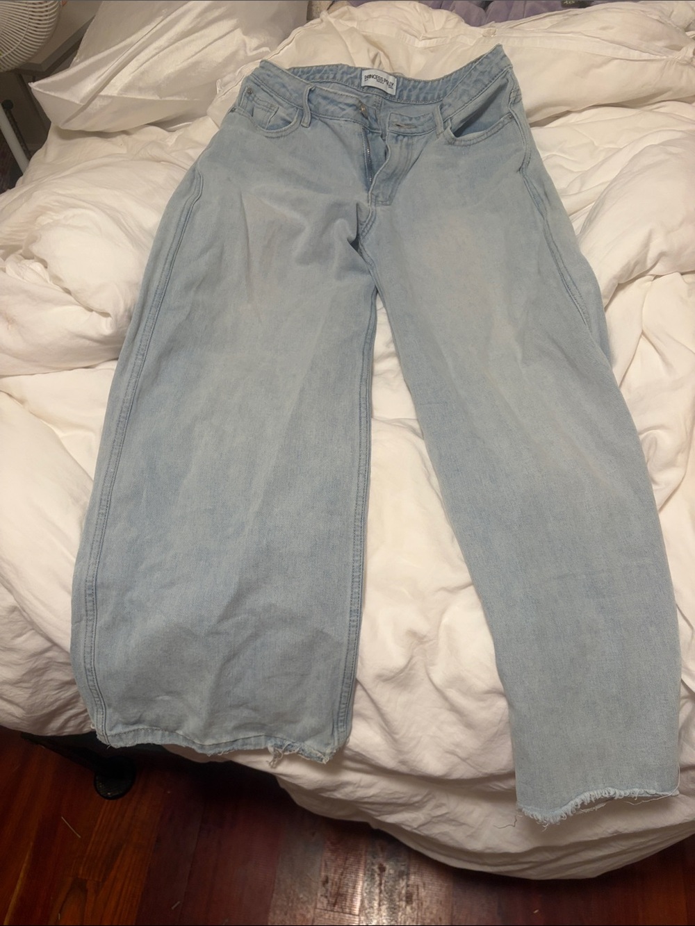 Princess Polly Light Blue Wide Leg Jeans